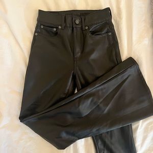 American eagle faux leather flare pants